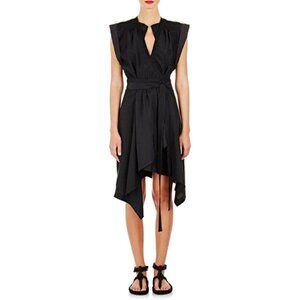 Isabel Marant Lief Black Silk Wrap-Front Dress